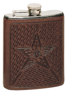Leather Wrapped Flask Star Basket