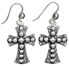 Cross Graduated Bead Earrings