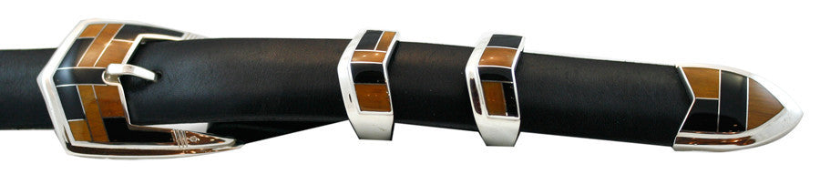Supersmith Jade & Tigers Eye 1" Inlaid Ranger Belt Buckle