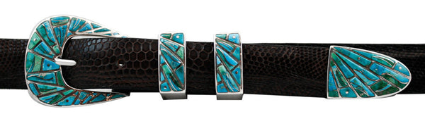 Supersmith Stunning Turquoise 1" Inlaid Ranger Belt Buckle