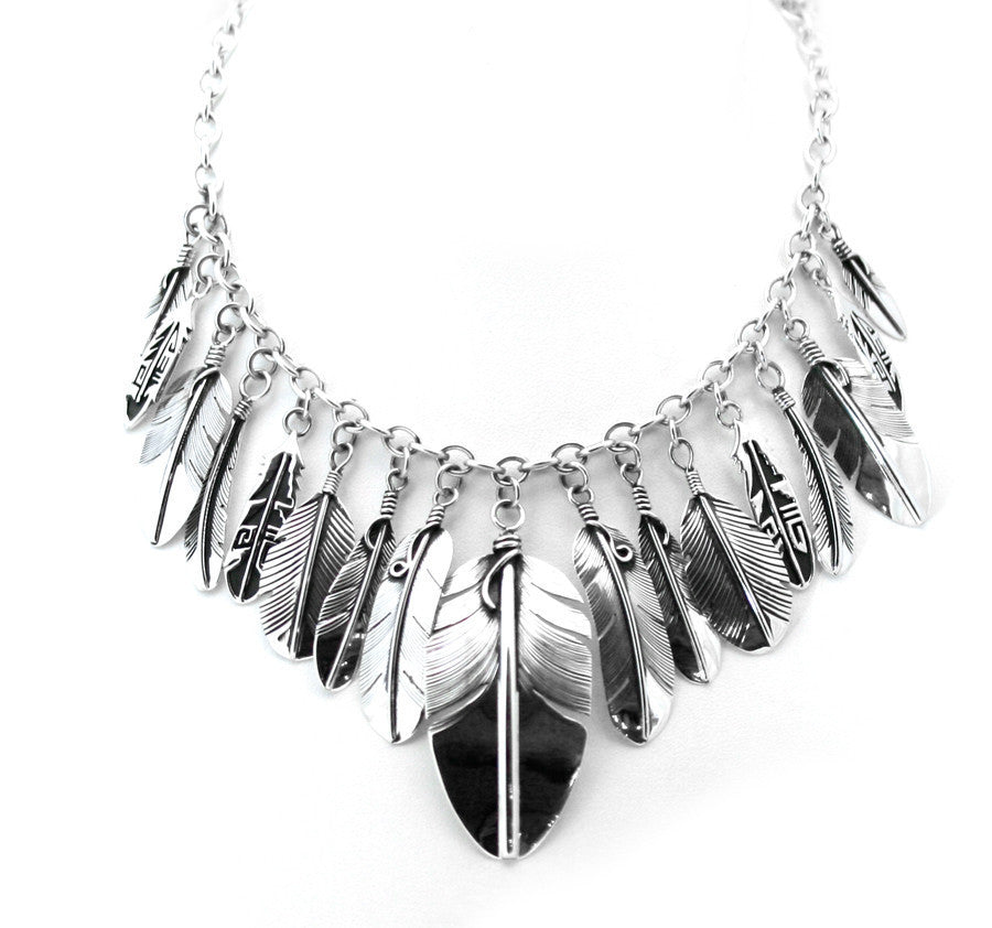 Sterling Silver Feather Necklace