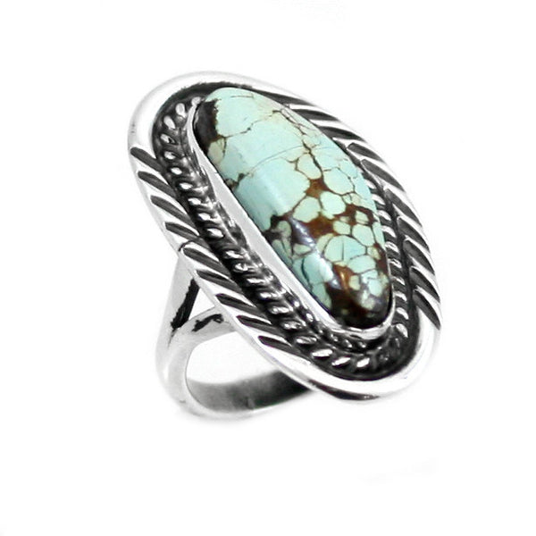Number 8 Turquoise Ring - SIZE 6