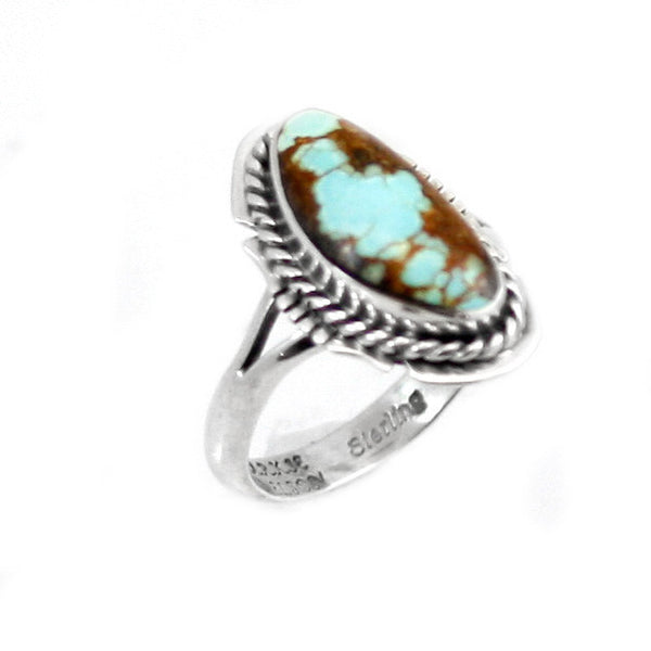 Number 8 Turquoise Ring - SIZE 7