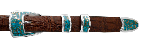 Supersmith Kingman Turquoise 1" Inlaid Ranger Belt Buckle