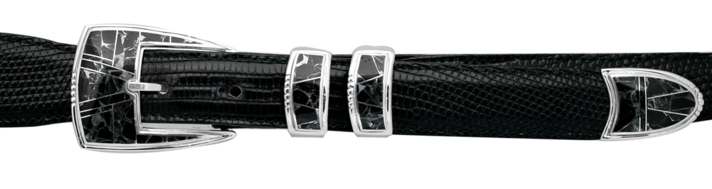 Supersmith Zinc & Black Quartz 1" Inlaid Ranger Belt Buckle