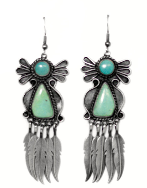 Traditional Sterling Silver Turquoise Earrings