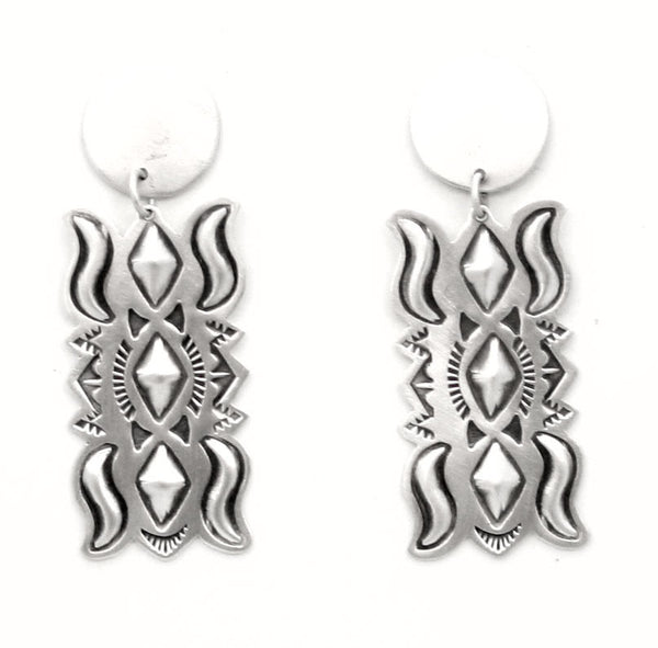 Traditional Brushed Sterling Silver Earrings