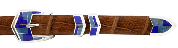 Supersmith Handcrafted Blue Lapis 1" Inlaid Ranger Belt Buckle