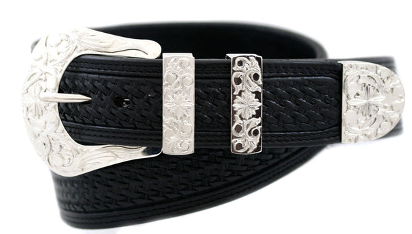 Supersmiths Engraved Nickel and Silver Two-Tone Belt Buckle