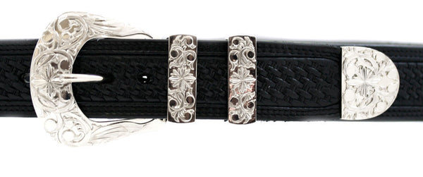 Supersmiths Engraved Nickel and Silver Two-Tone Belt Buckle