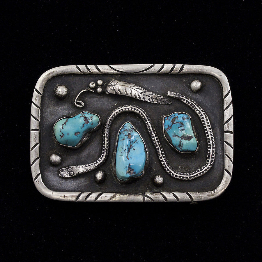 R. Chee Navajo Sterling Silver Belt Buckle