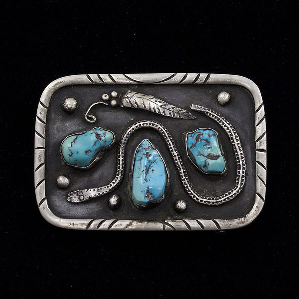R. Chee Navajo Sterling Silver Belt Buckle
