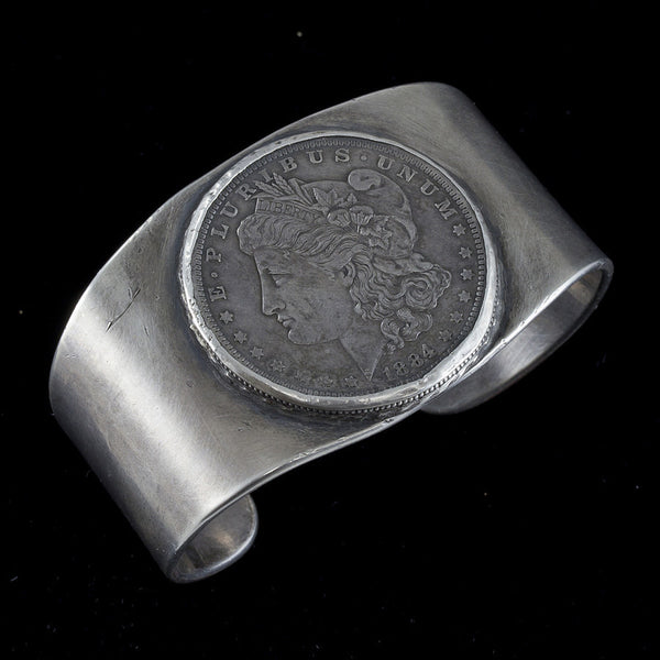 Silver Coin Cuff Bracelet - Sterling Silver