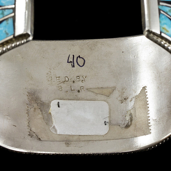Turquoise and Onyx Cuff Bracelet - Sterling Silver