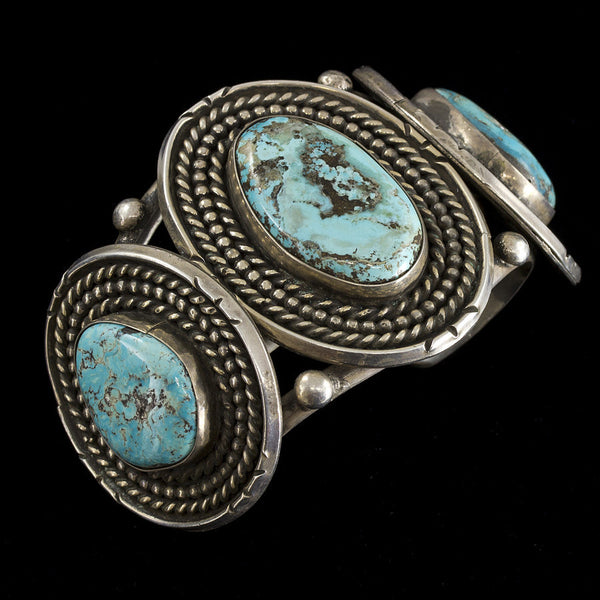 Turquoise Cuff Bracelet - Sterling Silver