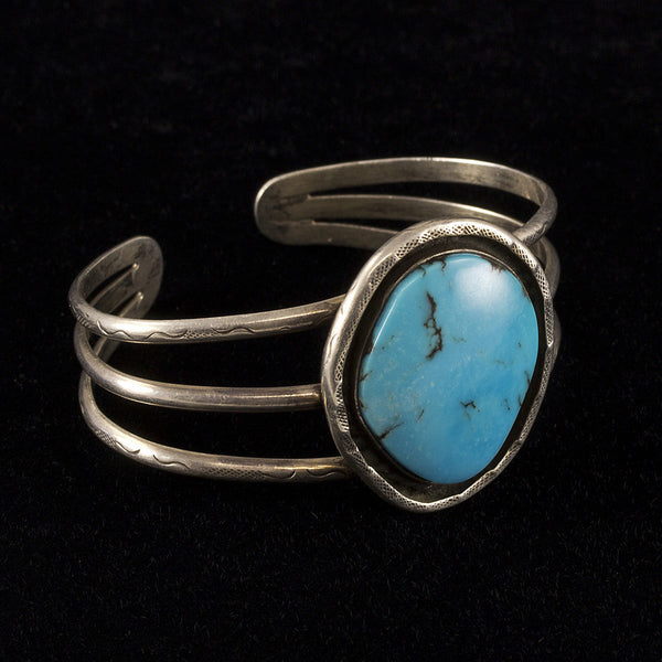 Turquoise Cuff Bracelet - Sterling Silver