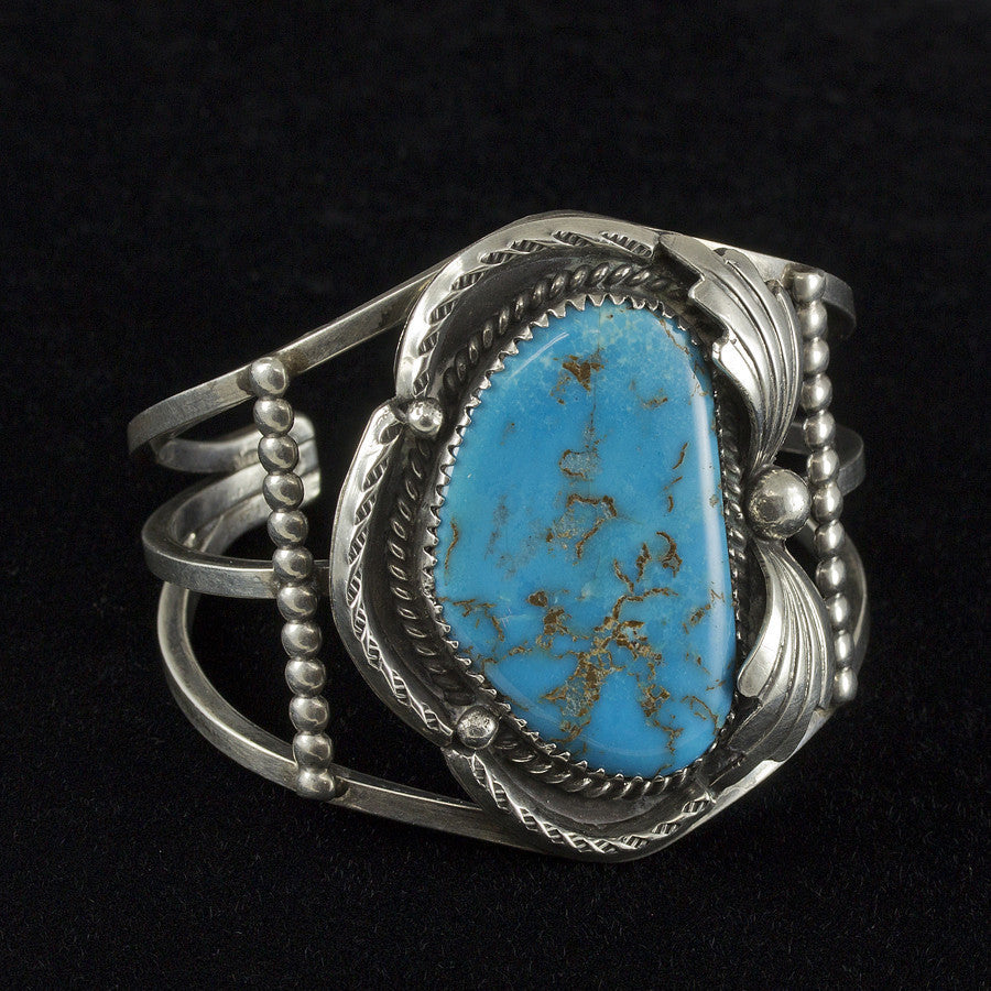 Turquoise Cuff Bracelet - Sterling Silver