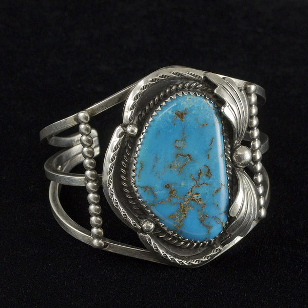 Turquoise Cuff Bracelet - Sterling Silver