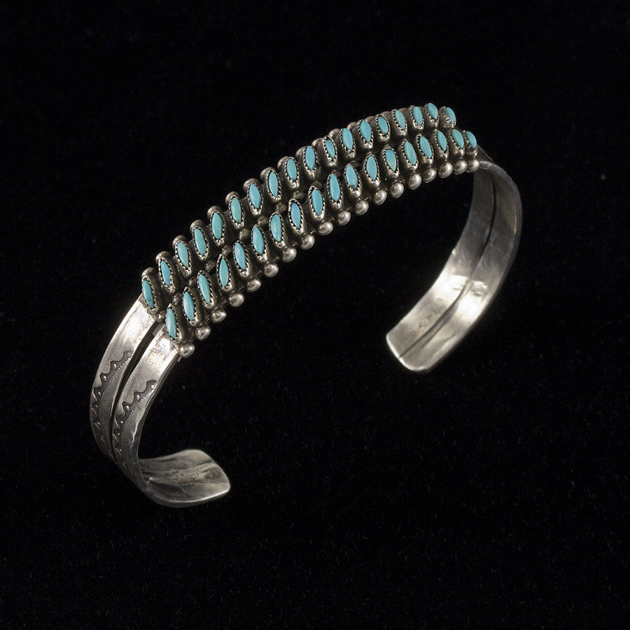 Turquoise Cuff Bracelet - Sterling Silver