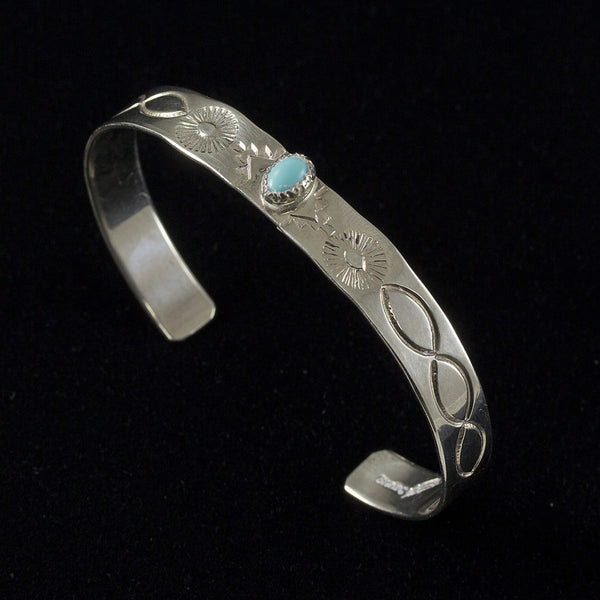 Turquoise Cuff Bracelet - Sterling Silver