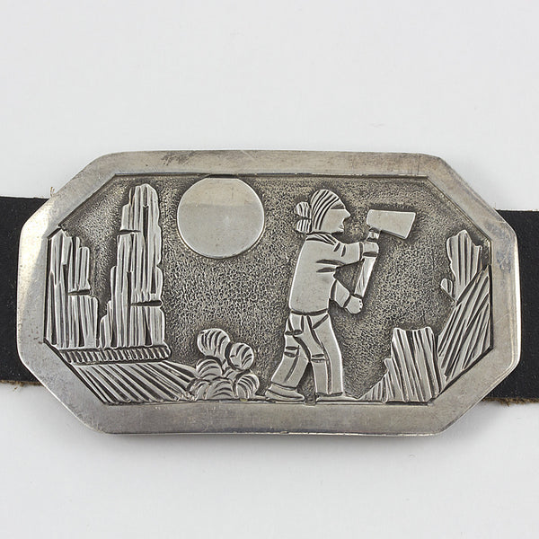 Navajo Silver Story Teller 44" Concho Belt
