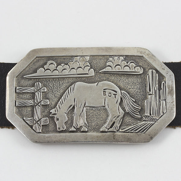 Navajo Silver Story Teller 44" Concho Belt