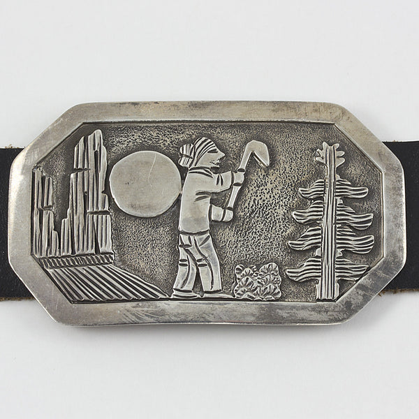 Navajo Silver Story Teller 44" Concho Belt