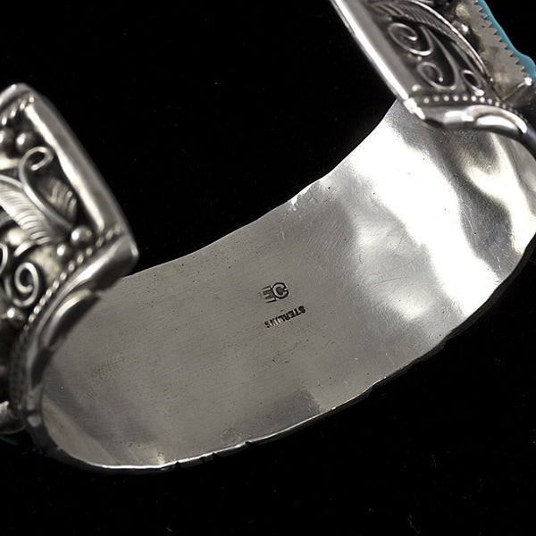 Turquoise Cuff Bracelet - Sterling Silver