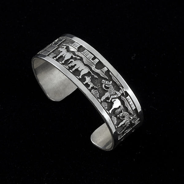 Story Teller Cuff Bracelet - Sterling Silver