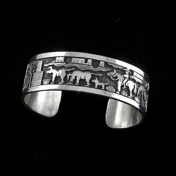 Story Teller Cuff Bracelet - Sterling Silver