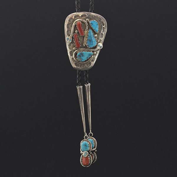 Coral and Turquoise Bolo Tie