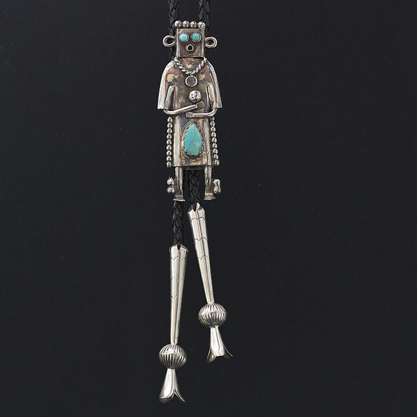 Sterling Silver Kachina-figure bolo tie