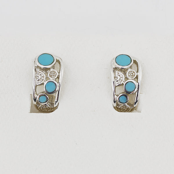 Inlaid Sterling Silver Earrings