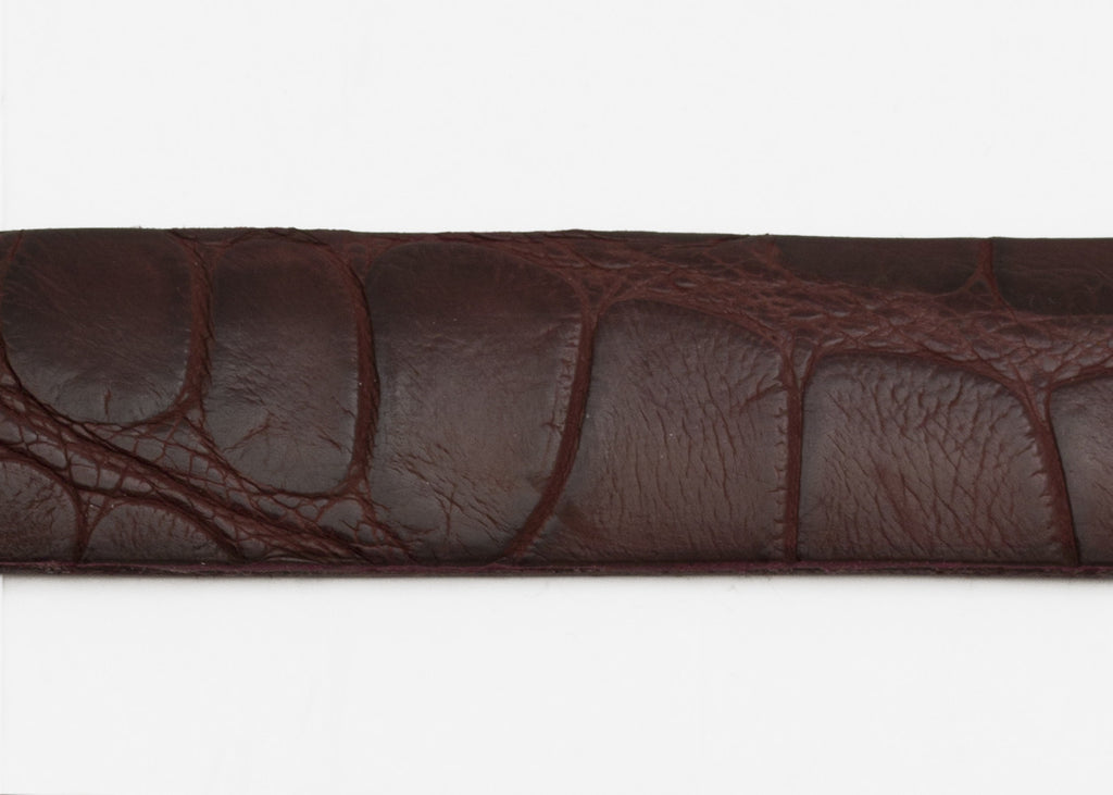 Burgundy Matte Custom Alligator Belt Strap
