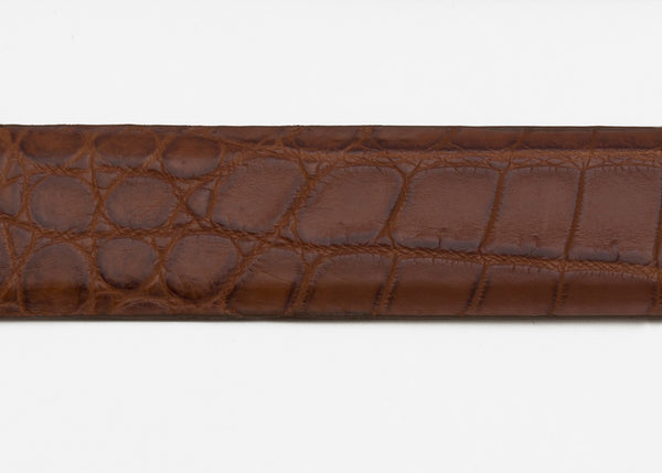 Cognac Matte Custom Alligator Belt Strap