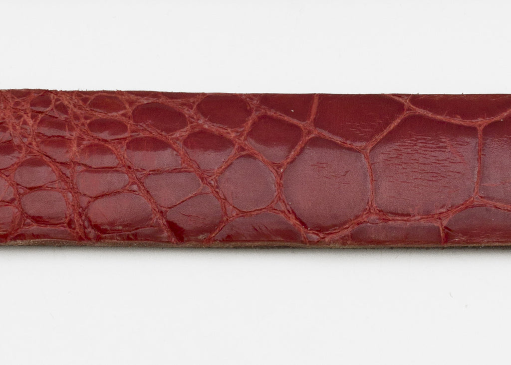 Red Glazed Custom Alligator Belt Strap