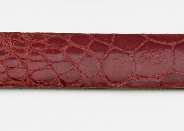 Red Glazed Custom Alligator Belt Strap