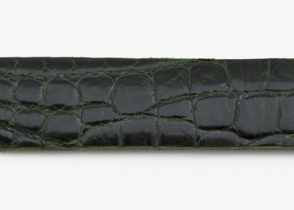 Forest Green Glazed Custom Alligator Belt Strap