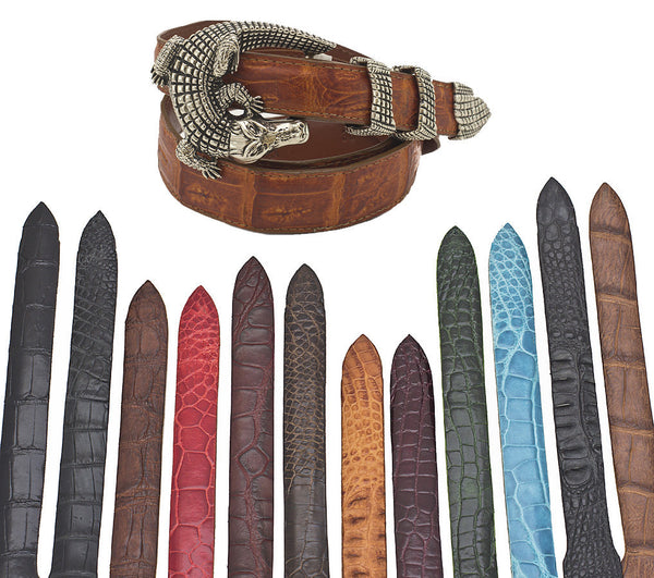 Summer Blue Glazed Custom Alligator Belt Strap