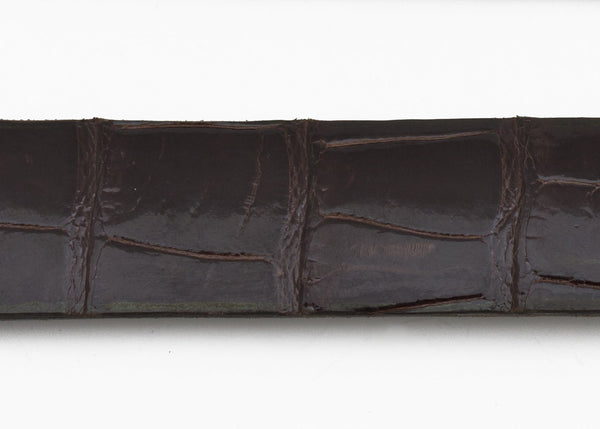 Dark Brown Glazed Custom Alligator Belt Strap