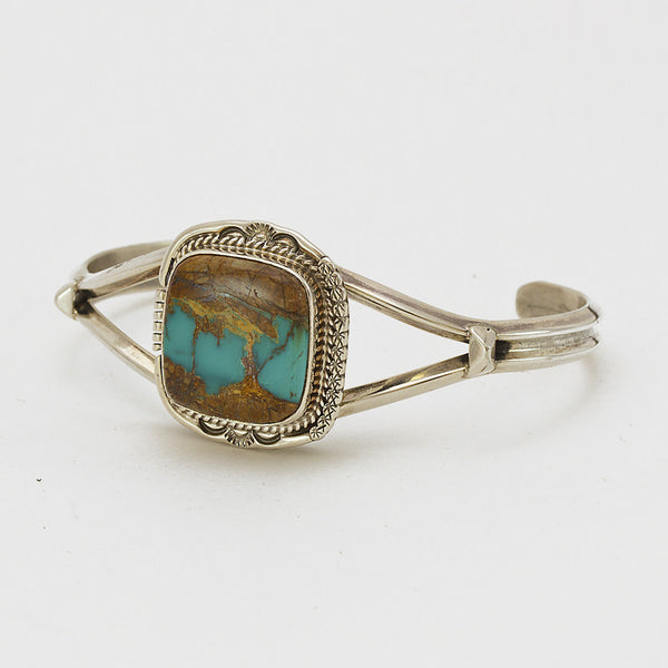 Navajo Governess Boulder Turquoise Sterling Silver Bracelet