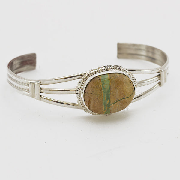 Navajo Lady Boulder Turquoise Sterling Silver Bracelet