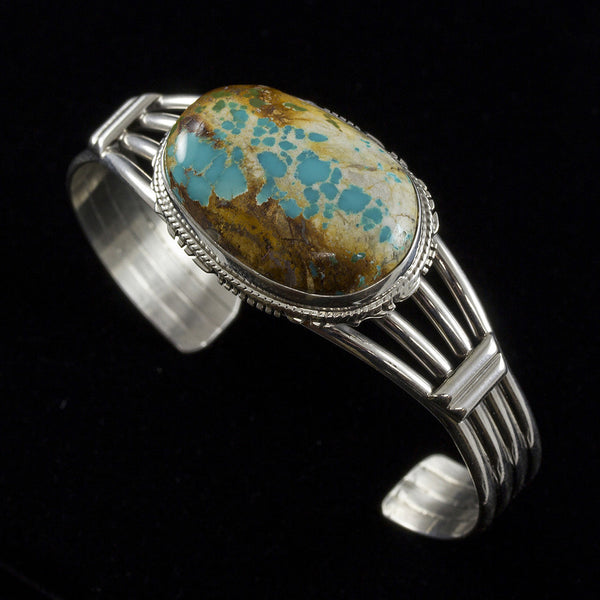 Navajo Meadow Boulder Turquoise Sterling Silver Bracelet