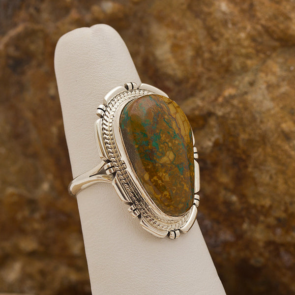 Navajo Dreamer Boulder Turquoise Sterling Silver Ring  SIZE 7