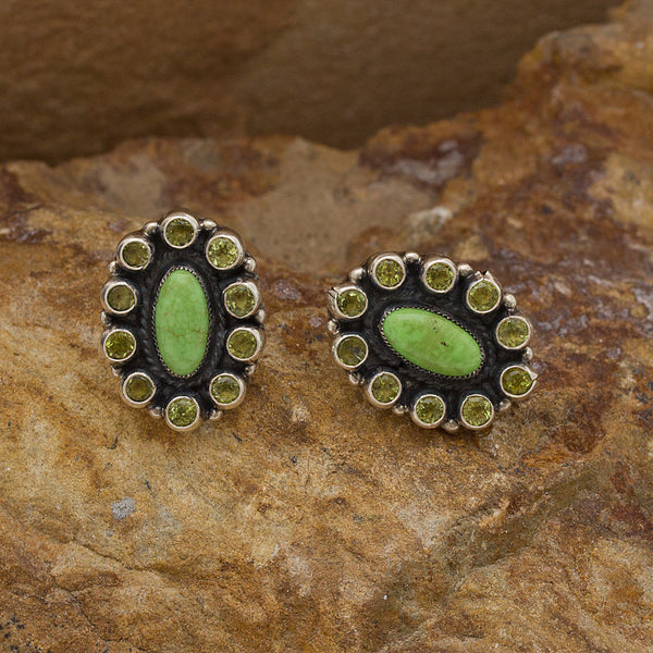 Don Lucas Peridot and Gaspeite Earrings