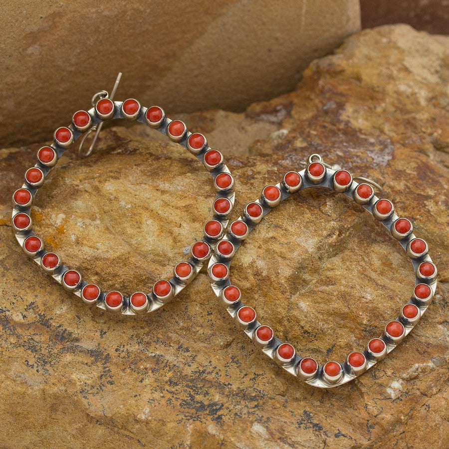 Don Lucas Coral Full Square Earrings