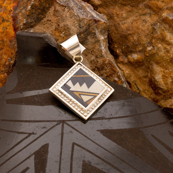 Inlaid Sterling Silver Pendant