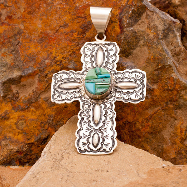 Pine Hill Cobble Sterling Silver Cross Pendant