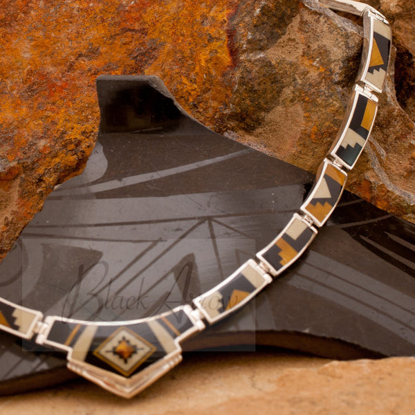 David Rosales Kayenta Fully Inlaid Sterling Silver Necklace