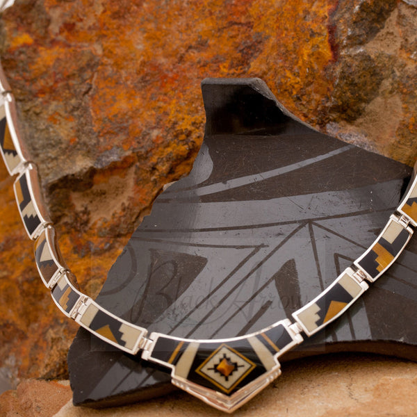 David Rosales Kayenta Fully Inlaid Sterling Silver Necklace